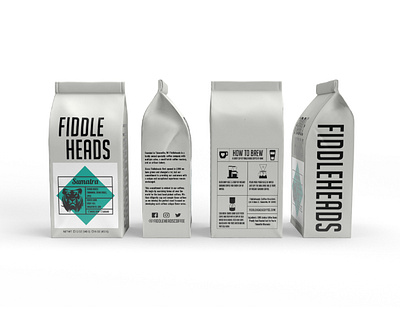 Fiddleheads Coffee Bags branding design graphic design packaging packaging design