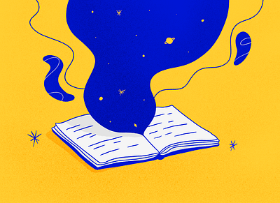 Magic Book book editorial illustration illustration magic procreate space stars