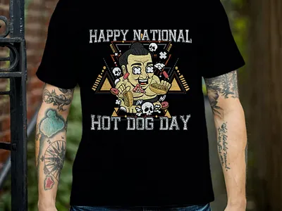 hotdog customtshirt design illustration logodesign minimallogo tshirt typography