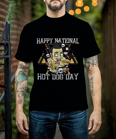 hotdog customtshirt design illustration logodesign minimallogo tshirt typography