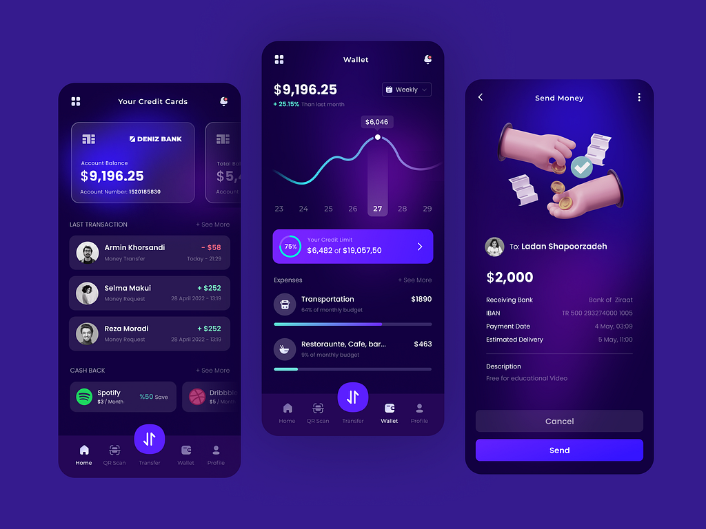 Finance Mobile App UI/UX Concept by Ladan Shapoorzadeh for Obtic™ on ...