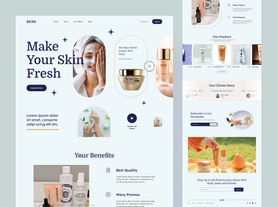 Skincare Product Landing Page beauty product design designer e commerce web experience designer figma expert landing page skincare product landing page ui ui experience uiux user experience web app web design web experience web expert