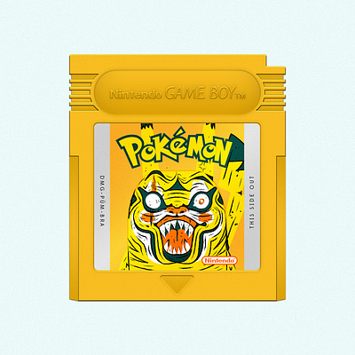 Pokémon Yellow catridge gameboy illustrator nintendo pikachu pokeball pokemon vector yellow