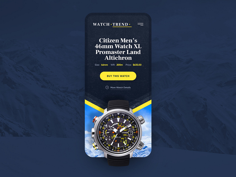 Watch Trend - Mobile Freebie design drawingart handwatches men menwatches responsive shop trend ui ux watch watches web website