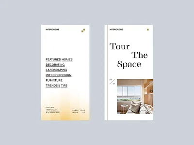 Interiorzine — 3 of 3 architecture contemporary furniture gradient home home decor house interaction interface interior design menu minimal mobile modern photography static typography ui web design website