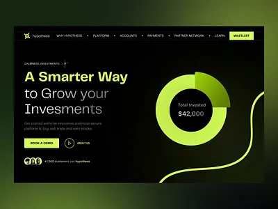 Hypothese - Investment Platform animation app clean color dailyui figma finance interface landing page minimal motion product design ui ux