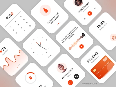 Smart Watch UI alarm apple apple watch applewatch cards clock concept digital digital watch fitness health ios os payment smart watch trends watch watch ui watchface watchos