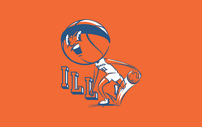 Basketball head - Illinois basketball illini illinois illustration
