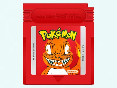 Pokémon Red adobeillustrator catridge gameboy illustration illustrations pokémon videogame videogames