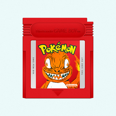 Pokémon Red adobeillustrator catridge gameboy illustration illustrations pokémon videogame videogames