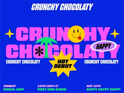 Crunchy Chocolaty animation branding character girl graphic illustration logo love musician portfolio poster typography ui