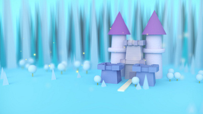 Fairy Castle 3d 3d art 3d landscape background castle castle 3d cinema cinema4d clean color concept creative design fairy fairy tale illustration maya purple