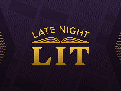 Late Night Lit books branding late night literature logo sophisticated