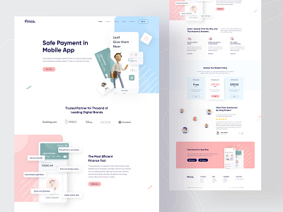 Finance App landing page agency app landing page bank business clean ui creative finance freelancer homepage interface landing page stratup trends twinkle ui ui design web web design webdesign website