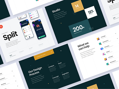 #Exploration - Landing Page Concept for Design Studio agency bold card clean deck desktop icons keynote landing page mockup number ornament portfolio project slide studio typography ui ux website