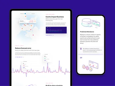 PredictHQ website api art direction award winning branding data data visualization illustration new zealand responsive saas ui ux web