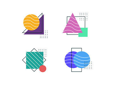 Icon Exploration basic dots geometric icons line shape wavey