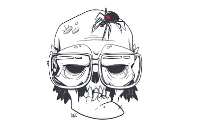 Old skull 2d art art character ink manga old skull tattoo イラスト イラストレーター