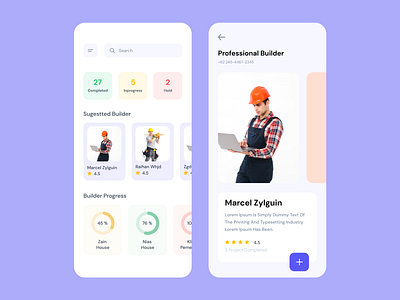 Professional Builder app design mobile ui ux