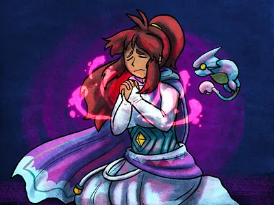 Prayer golden sun illustration ipad air procreate