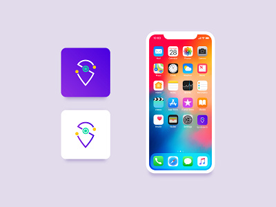 Seekpoint app icon app appicon appicons daily ui design icon locationicon map purple purple gradient searchicon seek slettericon turqoise ui yellow