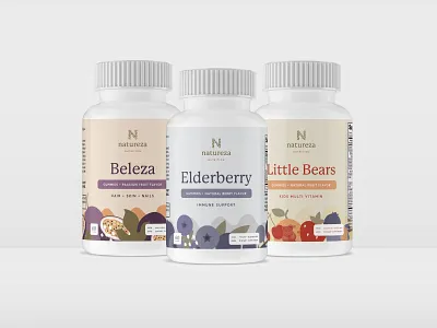 Natrueza Gummy Vitamin Bottle Design all natural bear beleza bottle bottle design bottle label bottle mockup elderberry gummy gummy bear natural natureza vitamin vitamins