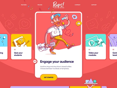 Rups! Gamify Everything bright business characters clean courses design flat hands hype icon illustration online people site trendy ui ux vector web