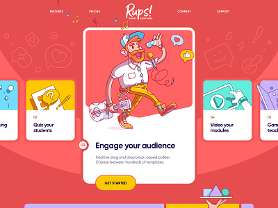 Rups! Gamify Everything bright business characters clean courses design flat hands hype icon illustration online people site trendy ui ux vector web