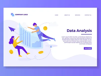 Data Analysis Landing Page accounting business chart concept creative data digital financial graph strategy