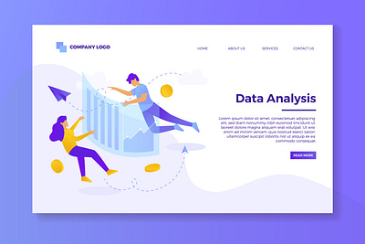 Data Analysis Landing Page accounting business chart concept creative data digital financial graph strategy