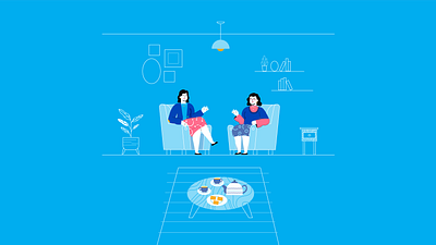 Ladies talking 2d art digital sales explainer video flat flat design illustration ladies tea time vector vector art