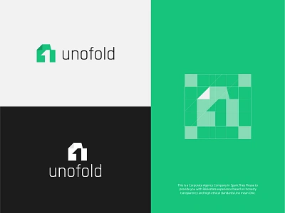 Unofold: Brand Mark 1 logo brand identity brand mark branding design fold logo gradiant graphic design logo logo 1 logo color logo designer logodesign logotipo number 1 logo one fold logo one logo spanish logo ui uno logo