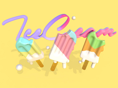 Melting Ice Cream 3d art branding design illustration web дизайн ілюстрація