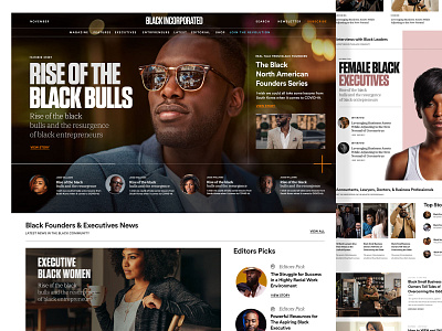 Black Incorporated Magazine black blog branding design editorial editorial design homepage landing layout magazine ui uidesign ux web website wireframe