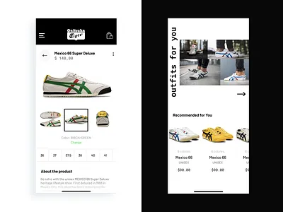 Onitsuka Tiger - Mexico 66 app app concept branding ui uidesign user interface ux