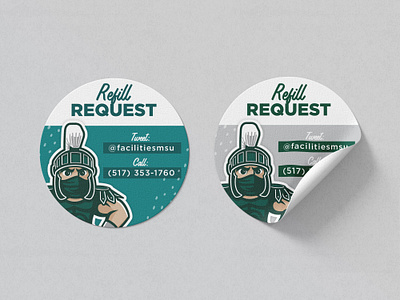 Refill Request Decal, MSU badge badge design branding decal design msu sticker vector