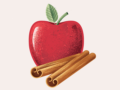 Apple Cinnamon Icon apple baby food cinnamon food icon illustration illustror package design packaging texture vector