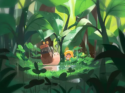 蜗牛与男孩 illustration