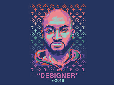 Virgil Abloh illustration colorful digital painting illustration portrait virgil abloh