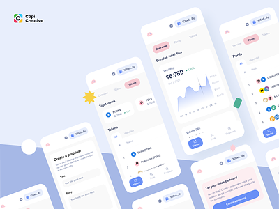 Sundae - Defi App Design app banking bright capi chart creative crypto cute delightful design finance mobile money table ui kit