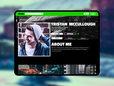 User Profile concept 006 app branding dailyui dark dark theme dark ui dashboard design typography ui urban art ux web