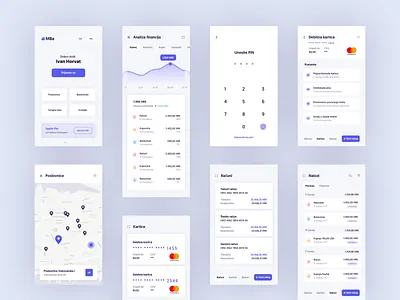 Banking App Exploration banking banking app card cards clean ui exploration lilac mbanking mobile app mobile app design purple uxdesign