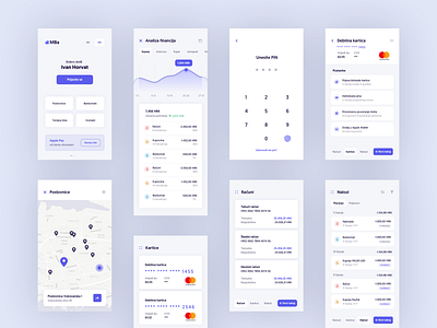 Banking App Exploration banking banking app card cards clean ui exploration lilac mbanking mobile app mobile app design purple uxdesign