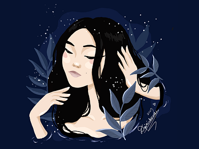 Darkness art black blue dark digital art graphic design illustration illustrator procreate