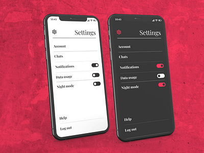 Settings 007 app dailyui dark design flat minimal minimalist typography ui ux web
