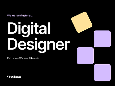Unikorns are hiring – Digital Designer design design agency design studio designjob digital digital design digital designer graphic design hiring job ui unikorns visual design web design website