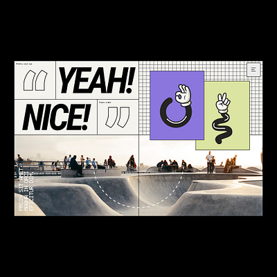 Yeah Nice! Site Concept branding clean design flat illustration site design typography ui uiux ux vector web website