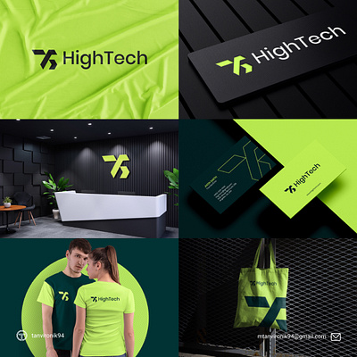 HighTech Brand Identity Design brand identity branding company creative graphic design innovation letter h logo minimal negative space techno technology typography vector visual identity