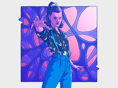 Eleven character color palette comics design digitalart eleven illustration ipadpro linework procreate stranger things