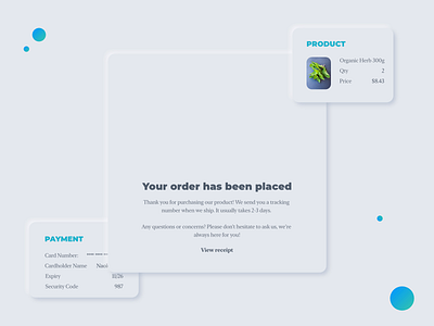 neumorphism in User Interface - Order complete 2020 trend 2020 trends animation checkout clean ui design illustration interface neumorph neumorphic design neumorphism online store order order confirmation trend ui ux vector
